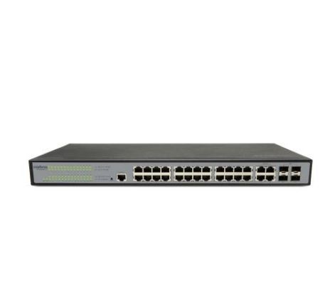 Foto do produto SWITCH GERENCIAVEL 24P GIGABIT 10/100/1000 COM 4P SFP - SG 2404 MR L2+ - NACIONA