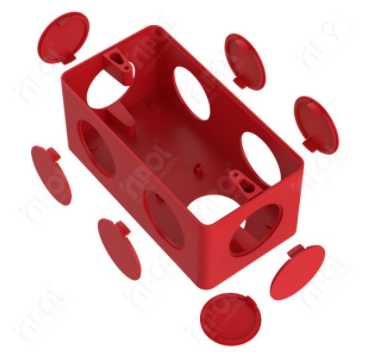 Foto do produto CAIXA DE PASSAGEM (CONDULETE) 7 ENTRADAS VERMELHO 1 - INPOL 