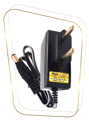 Foto do produto FONTE CHAVEADA 12.6V/1A - MINI C/ PLUG - LINHA TOP GOLD 