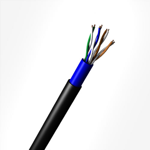 Foto do produto CABO CAT5E UTP CMX 4P 24AWG - EXTERNO - DUPLA CAPA - PRETO - 305M - MEGATRON 