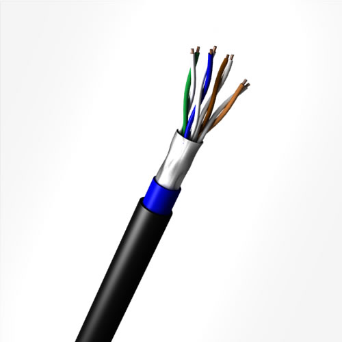 Foto do produto CABO CAT5E UTP CMX 4P 24AWG - EXTERNO (FTP) - DUPLA CAPA - BLINDADO - 100M - PRE