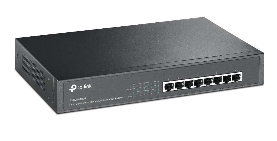 Foto do produto SWITCH 8P POE+ GIGABIT 10/100/1000 DE MESA/RACK - TL-SG1008MP 2.0 