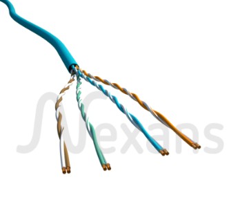 Foto do produto CABO LAN 6+ CAT6+ U/UTP LSZH 4P 23AWG - AZUL - 305M - NEXANS 
