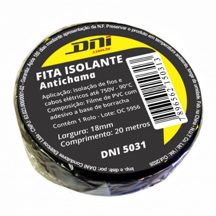 Foto do produto FITA ISOLANTE PRETA 19MM X 20M 