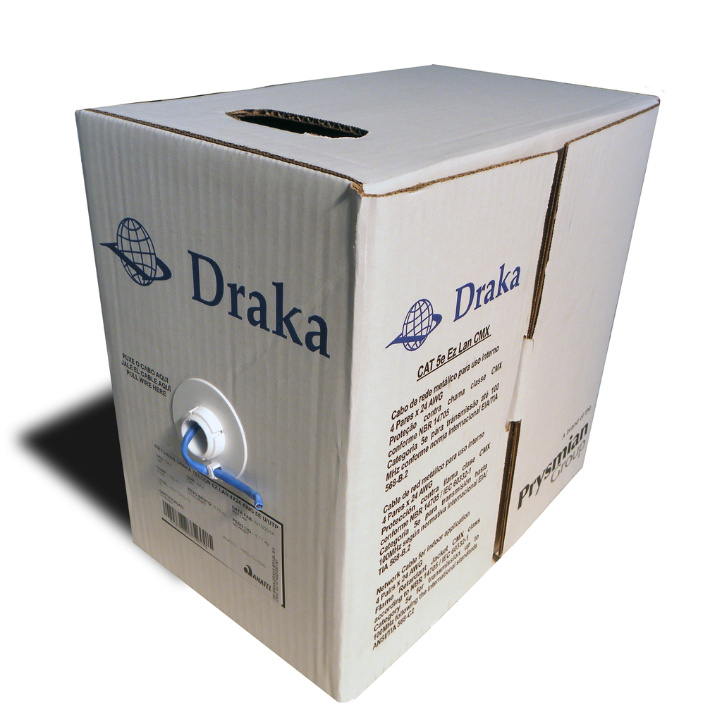 Foto do produto CABO CAT5E EZ UTP CMX 4P 24AWG PRYSMIAN/DRAKA BRANCO (305MT) 