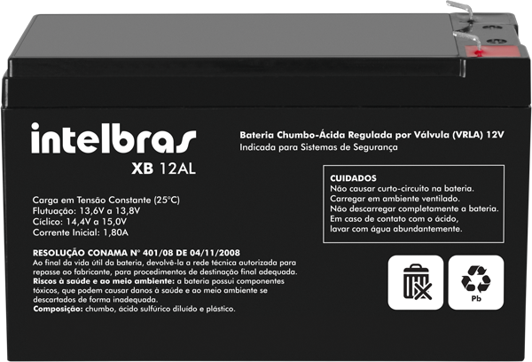 Foto do produto BATERIA VRLA 12V XB 12AL - PARA ALARME - 6,0 AH 