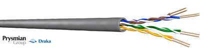 Foto do produto CABO CAT5E TRUE LAN UTP CMX 4P 24AWG PRYSMIAN/DRAKA CINZA (305MT) 