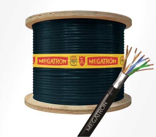 Foto do produto CABO CAT5E UTP CMX 4P 24AWG - EXTERNO (FTP) - DUPLA CAPA - BLINDADO - PRETO - 30