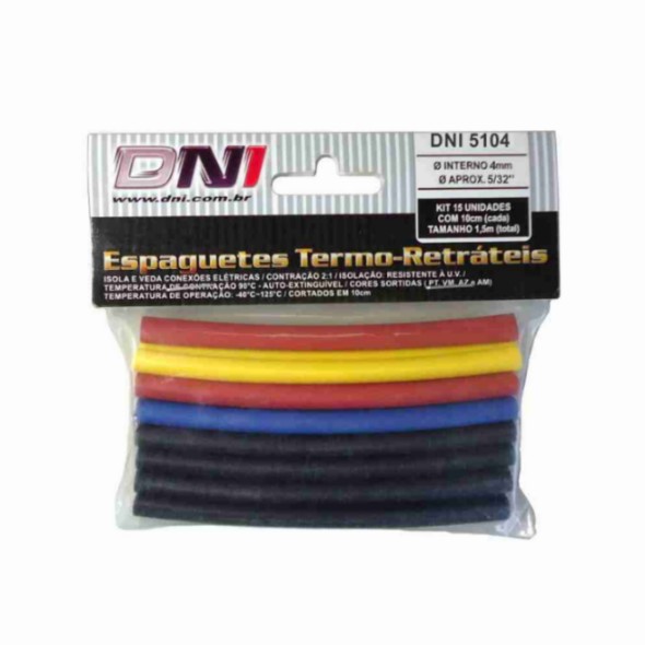 Foto do produto ESPAGUETE TERMO RETRATEIS 4MM - 15UN 