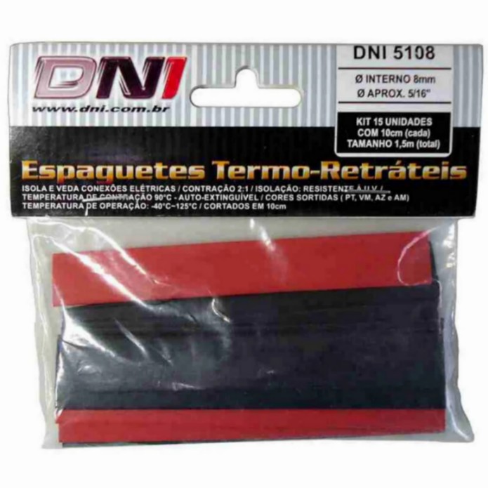 Foto do produto ESPAGUETE TERMO RETRATEIS 8MM - 15UN 