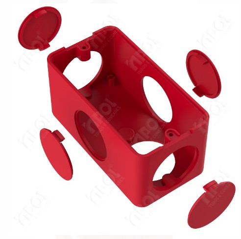 Foto do produto CAIXA DE PASSAGEM (CONDULETE) 5 ENTRADAS VERMELHO 1/2 3/4 - INPOL 