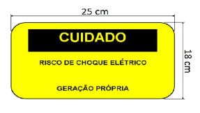 Foto do produto PLACA ALUMINIO 1MM RISCO DE CHOQUE ELETRICO GERACAO PROPRIA 25X18 CM PADRAO CEEE